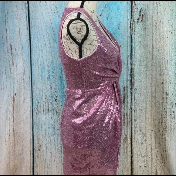 ABOUT US REVOLVE NWT Pink Violet Sequin Becky Dress - Picture 11 of 12